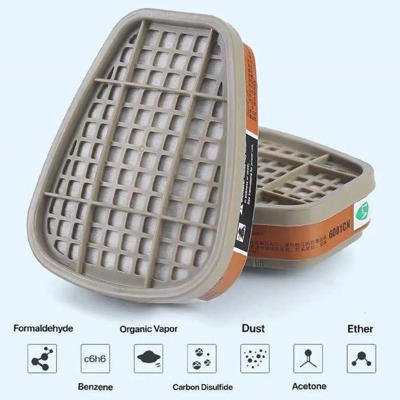 Dust Mask Construction - Aktif Karbon 6001 Kartuşları 5N11 Pamuk