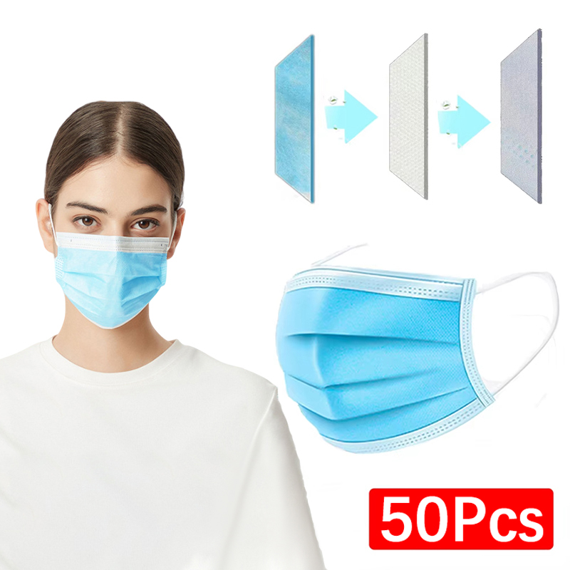 50 Adet 3 katmanlı Maske Yüz M - Disposable Mask Blue incelemesi ve fiyatı